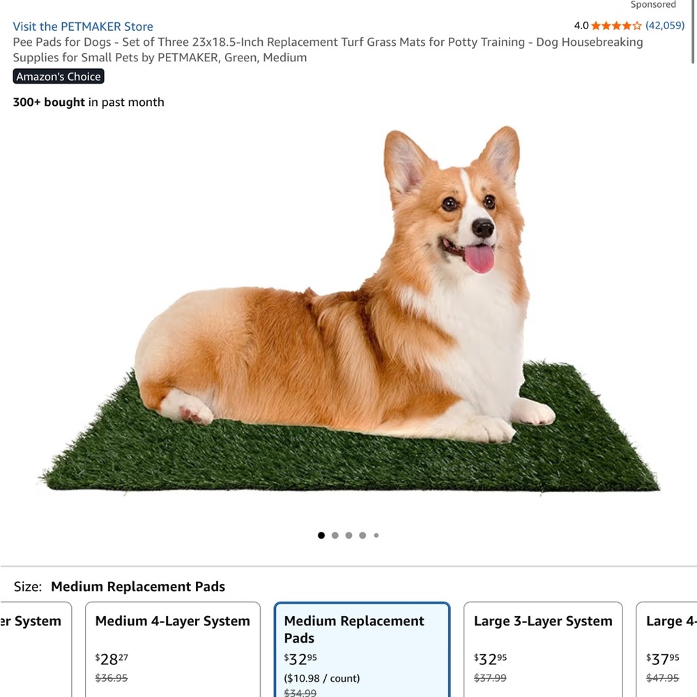 NWT Petmaker Turf Grass Pee Pads for Dogs